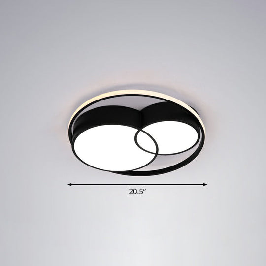 Ultrathin Led Flush Mount Bedroom Ceiling Fixture - Acrylic & Contemporary Lighting Black / White