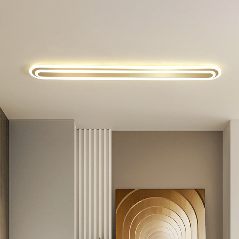 Minimalist Gold LED Ceiling Light for Bedroom - Acrylic Flush Mount Fixture