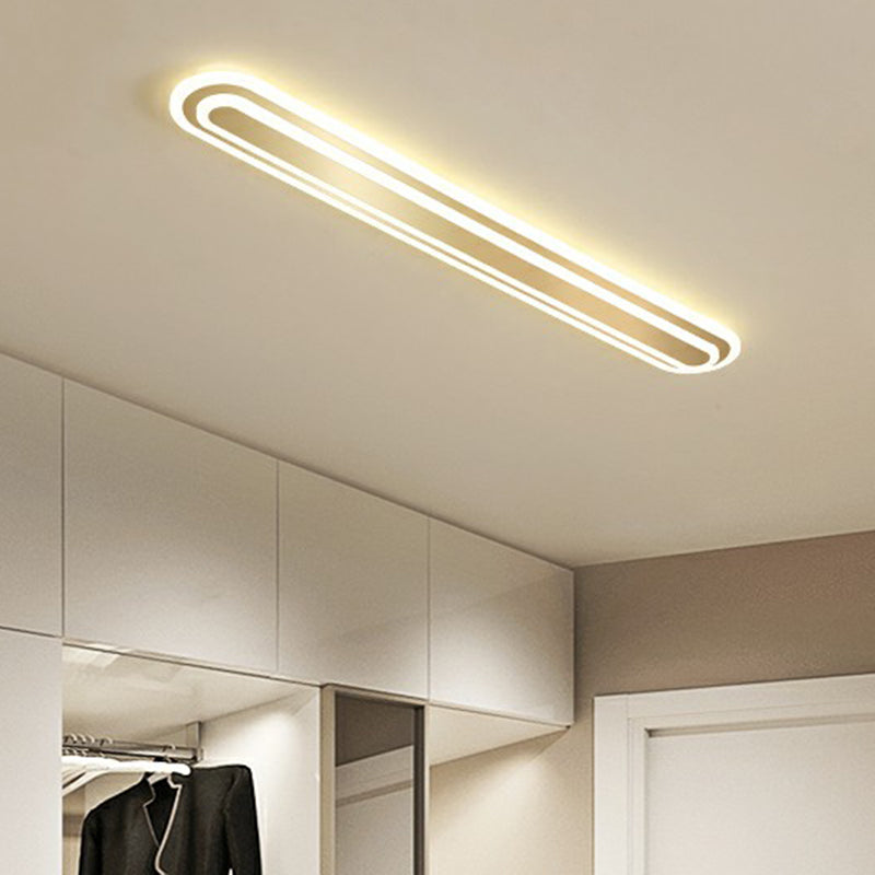 Minimalist Gold LED Ceiling Light for Bedroom - Acrylic Flush Mount Fixture