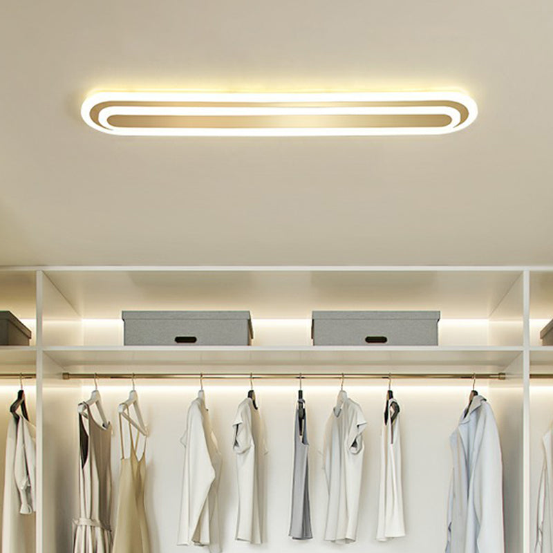 Minimalist Gold LED Ceiling Light for Bedroom - Acrylic Flush Mount Fixture