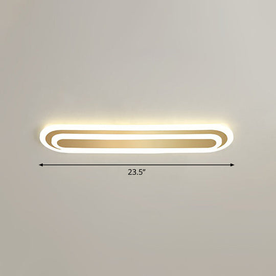 Minimalist Gold LED Ceiling Light for Bedroom - Acrylic Flush Mount Fixture