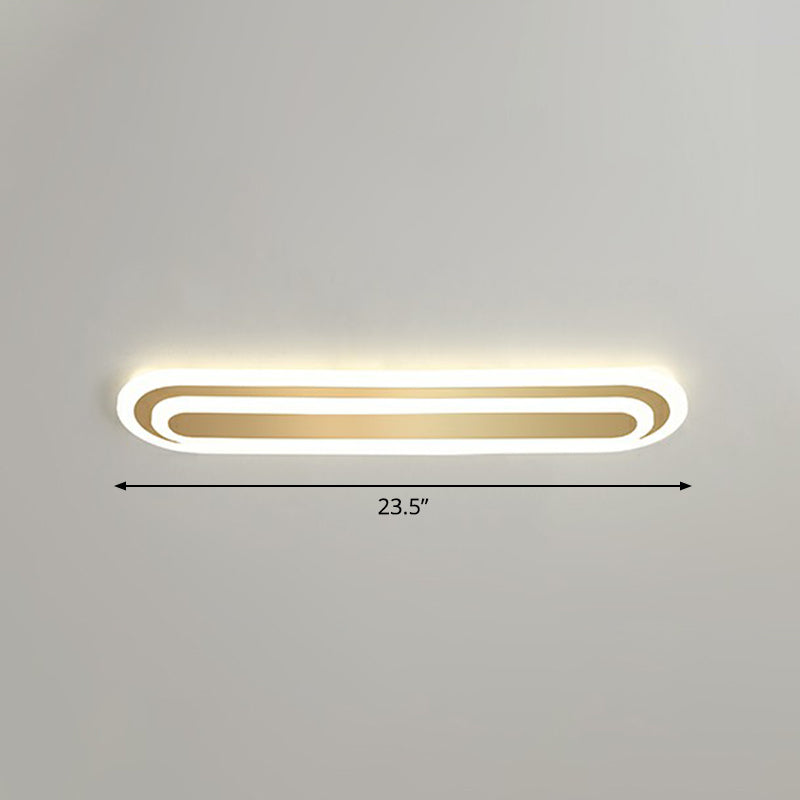 Minimalist Gold LED Ceiling Light for Bedroom - Acrylic Flush Mount Fixture