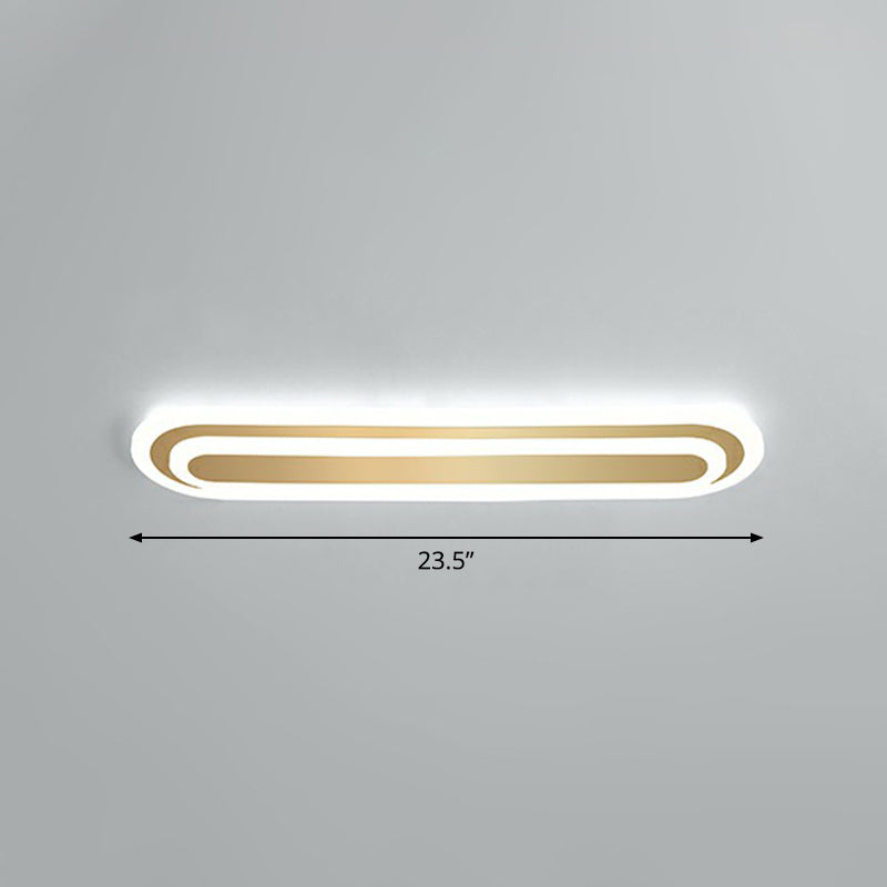 Minimalist Gold LED Ceiling Light for Bedroom - Acrylic Flush Mount Fixture