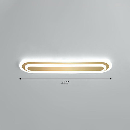 Minimalist Gold LED Ceiling Light for Bedroom - Acrylic Flush Mount Fixture