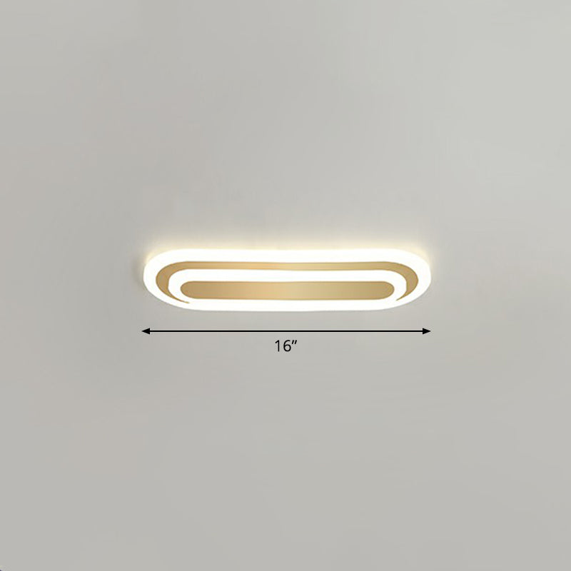 Minimalist Gold LED Ceiling Light for Bedroom - Acrylic Flush Mount Fixture