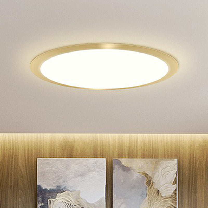 Plafonnier LED plat minimaliste à encastrer pour chambre à coucher - Luminaire en acrylique