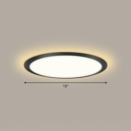 Minimalist Flat LED Flush Mount Ceiling Light for Bedroom - Acrylic Fixture