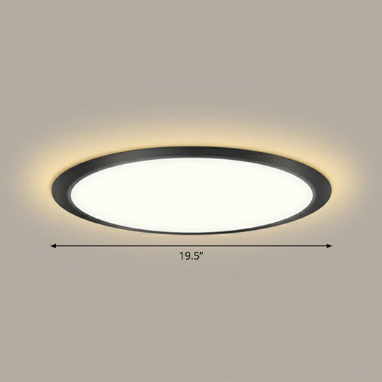 Minimalist Flat LED Flush Mount Ceiling Light for Bedroom - Acrylic Fixture