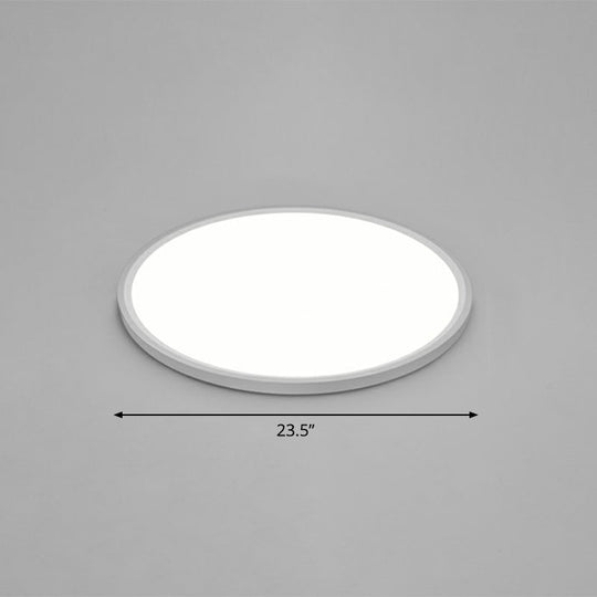 LED Ceiling Mount Fixture - Ultrathin & Simple Acrylic Flushmount Lighting in White