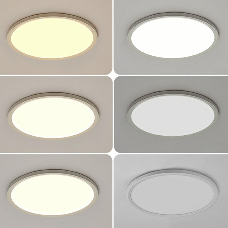 LED Ceiling Mount Fixture - Ultrathin & Simple Acrylic Flushmount Lighting in White