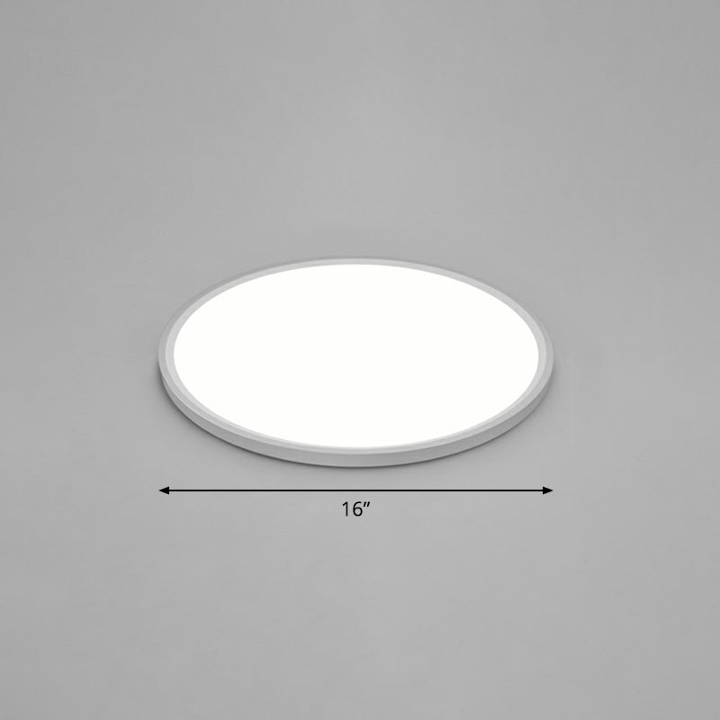 LED Ceiling Mount Fixture - Ultrathin & Simple Acrylic Flushmount Lighting in White