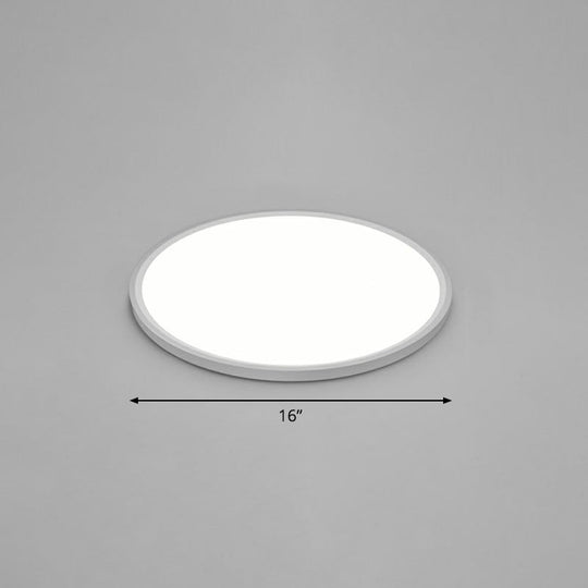 LED Ceiling Mount Fixture - Ultrathin & Simple Acrylic Flushmount Lighting in White