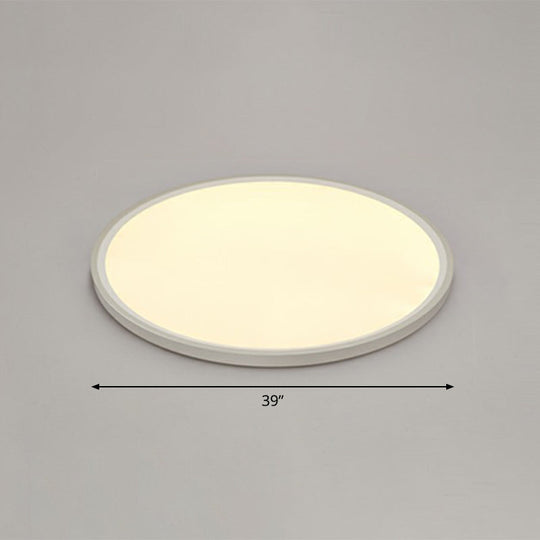 LED Ceiling Mount Fixture - Ultrathin & Simple Acrylic Flushmount Lighting in White