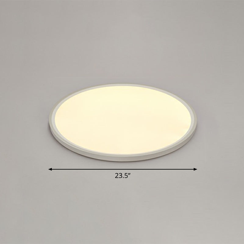 LED Ceiling Mount Fixture - Ultrathin & Simple Acrylic Flushmount Lighting in White