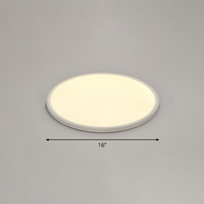 LED Ceiling Mount Fixture - Ultrathin & Simple Acrylic Flushmount Lighting in White