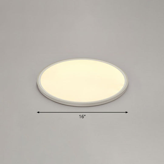 LED Ceiling Mount Fixture - Ultrathin & Simple Acrylic Flushmount Lighting in White