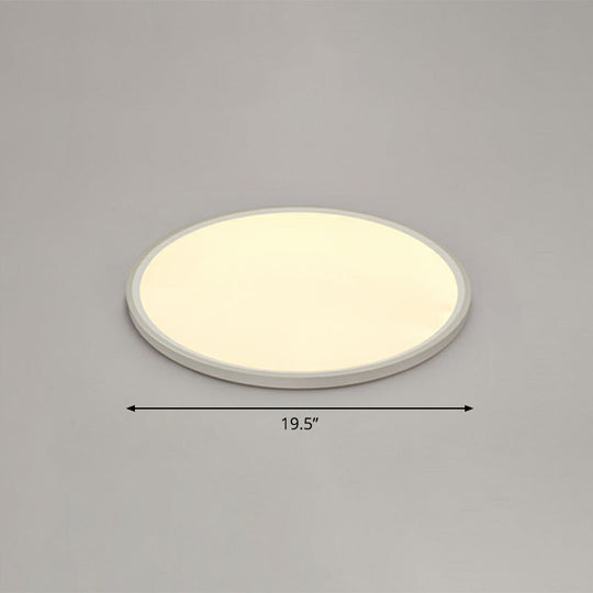 LED Ceiling Mount Fixture - Ultrathin & Simple Acrylic Flushmount Lighting in White