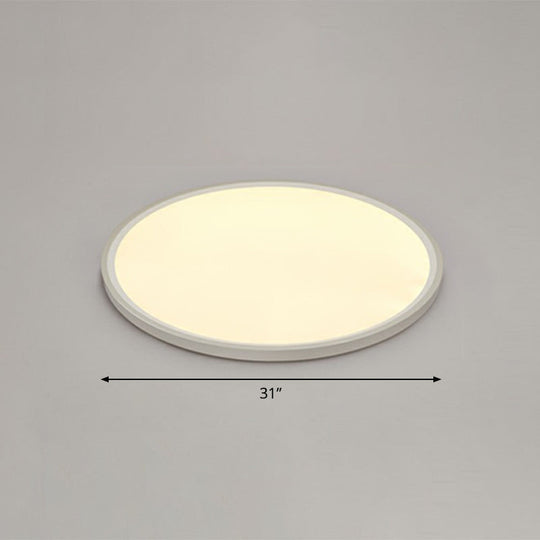 Led Ceiling Mount Fixture - Ultrathin & Simple Acrylic Flushmount Lighting In White / 31 Warm