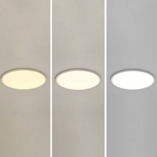 LED Ceiling Mount Fixture - Ultrathin & Simple Acrylic Flushmount Lighting in White