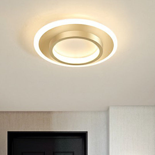 Minimalist Geometric Flushmount Ceiling Lamp - Sleek Metal Corridor Light