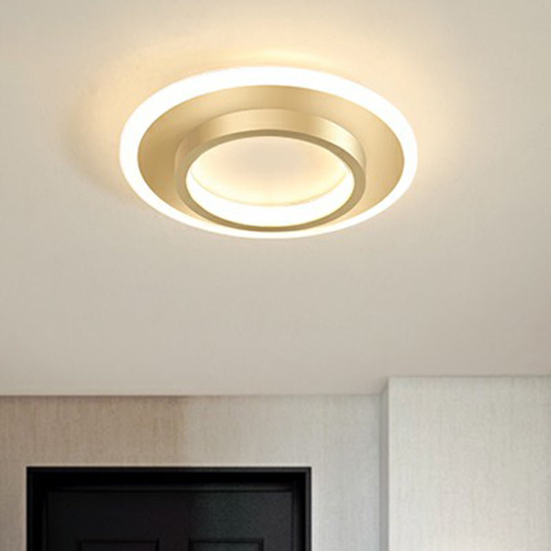 Minimalist Geometric Flushmount Ceiling Lamp - Sleek Metal Corridor Light