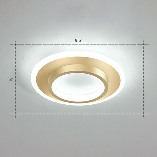 Minimalist Geometric Flushmount Ceiling Lamp - Sleek Metal Corridor Light