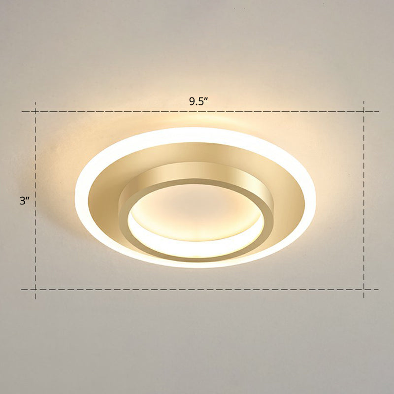 Minimalist Geometric Flushmount Ceiling Lamp - Sleek Metal Corridor Light