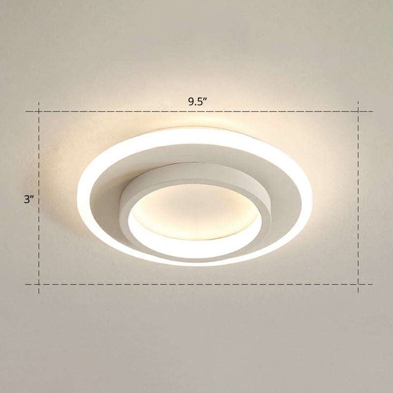 Minimalist Geometric Flushmount Ceiling Lamp - Sleek Metal Corridor Light