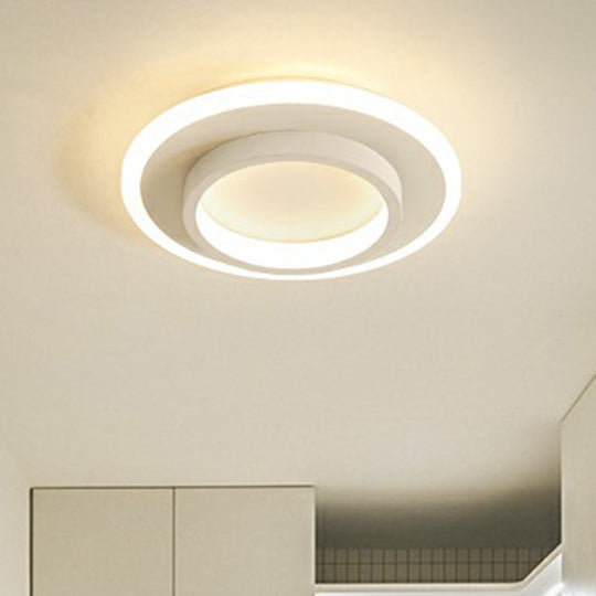 Minimalist Geometric Flushmount Ceiling Lamp - Sleek Metal Corridor Light