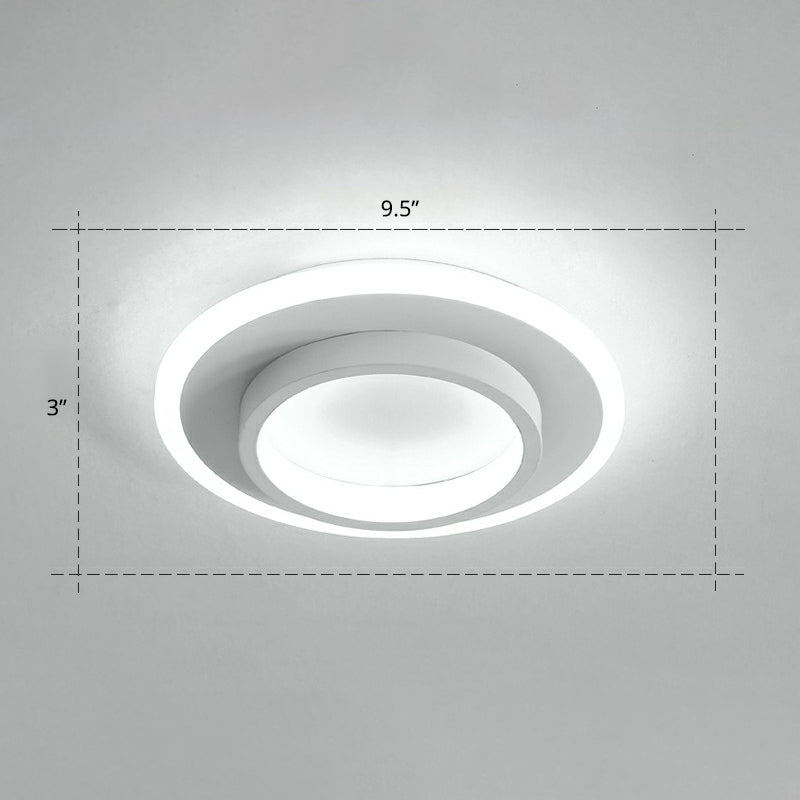 Minimalist Geometric Flushmount Ceiling Lamp - Sleek Metal Corridor Light