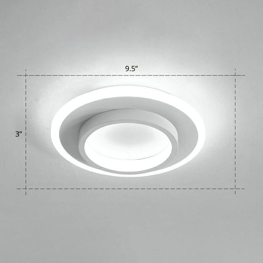 Minimalist Geometric Flushmount Ceiling Lamp - Sleek Metal Corridor Light