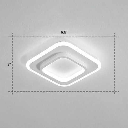 Minimalist Geometric Flushmount Ceiling Lamp - Sleek Metal Corridor Light