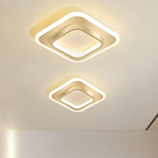 Minimalist Geometric Flushmount Ceiling Lamp - Sleek Metal Corridor Light