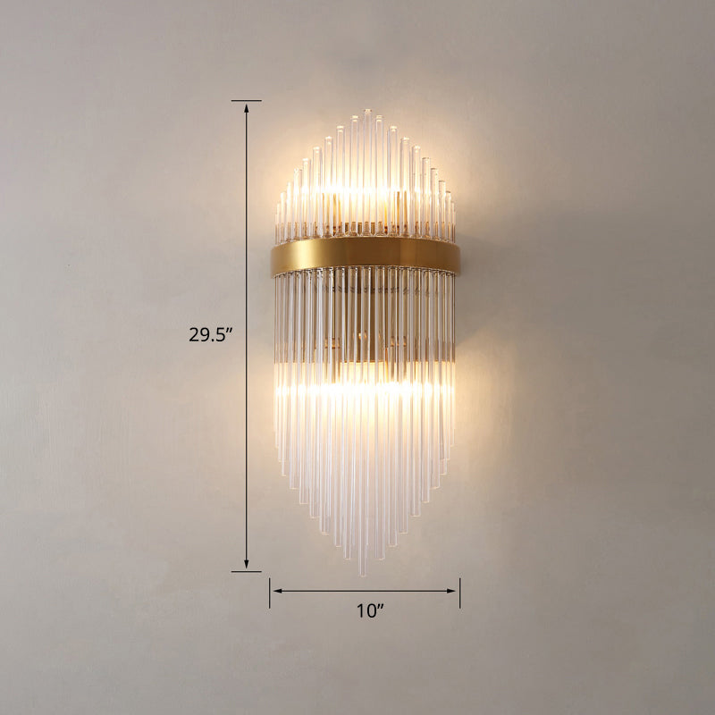 Minimalist Gold Rhombus Wall Sconce With Glass Rod Lighting / 10