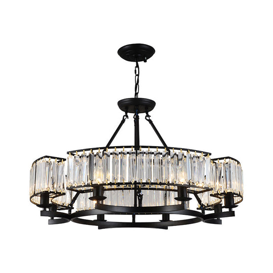 Prismatic Crystal Chandelier: Modern Suspension Lighting For Living Room