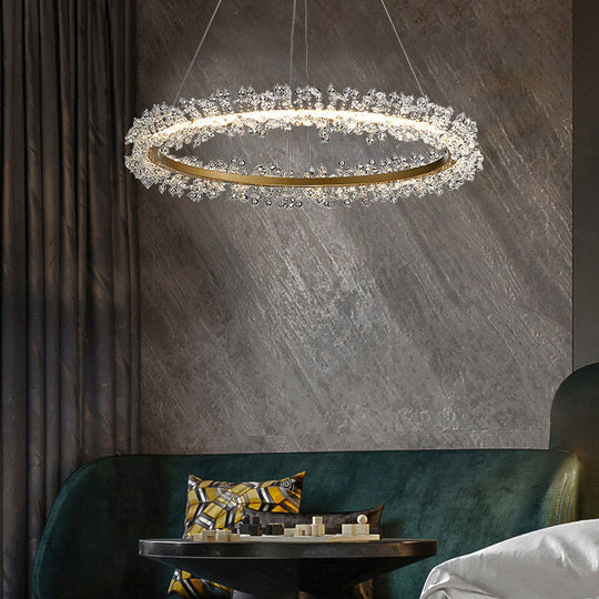 Modern Circle Chandelier With Led Suspension Light For Dining Room - Elegant Minimalistic Design