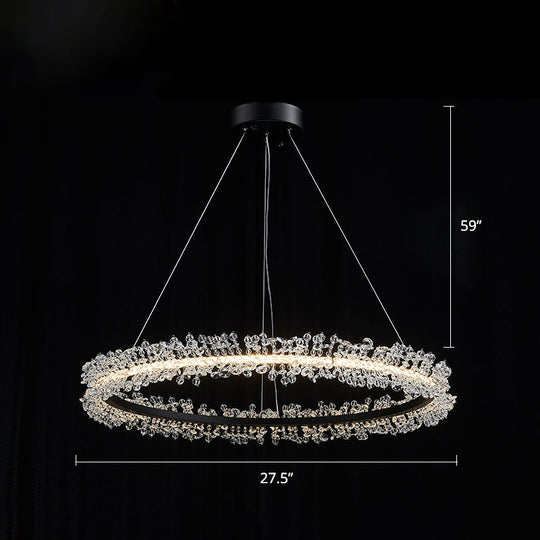 Modern Circle Chandelier With Led Suspension Light For Dining Room - Elegant Minimalistic Design