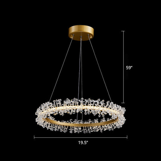 Modern Circle Chandelier With Led Suspension Light For Dining Room - Elegant Minimalistic Design