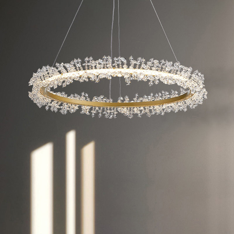 Modern Circle Chandelier With Led Suspension Light For Dining Room - Elegant Minimalistic Design