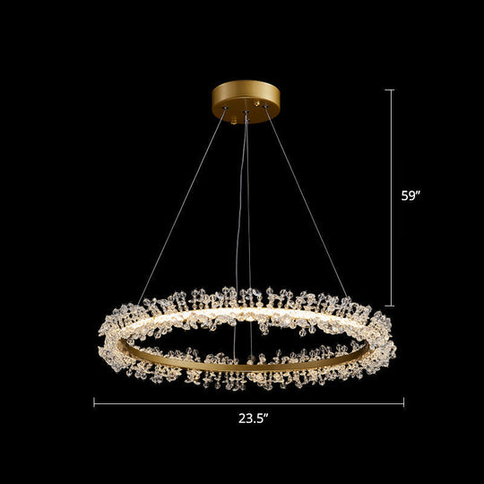 Modern Circle Chandelier With Led Suspension Light For Dining Room - Elegant Minimalistic Design