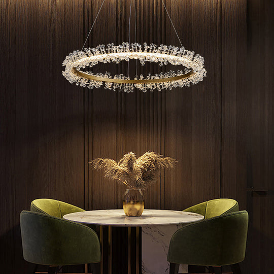 Modern Circle Chandelier With Led Suspension Light For Dining Room - Elegant Minimalistic Design