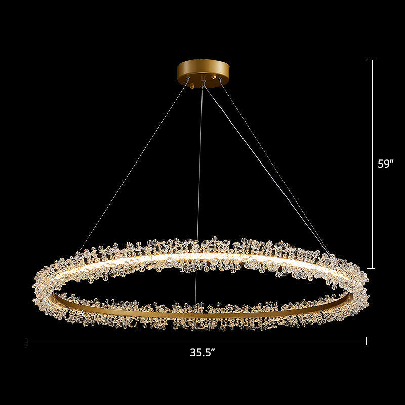 Modern Circle Chandelier With Led Suspension Light For Dining Room - Elegant Minimalistic Design