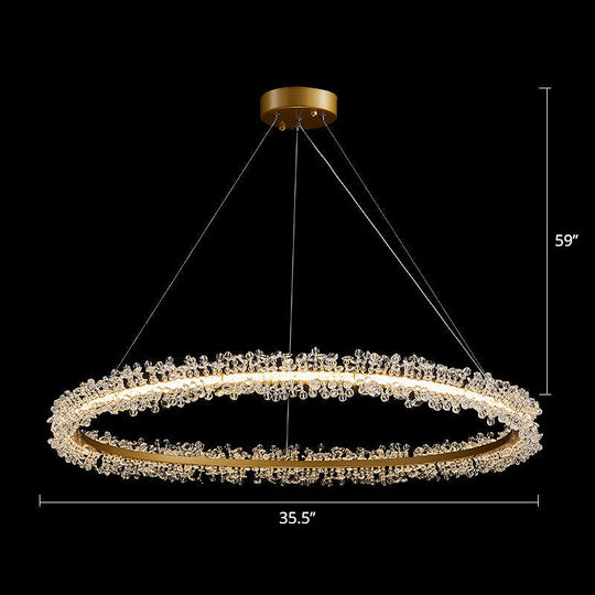 Modern Circle Chandelier With Led Suspension Light For Dining Room - Elegant Minimalistic Design