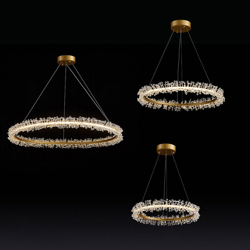 Modern Circle Chandelier With Led Suspension Light For Dining Room - Elegant Minimalistic Design