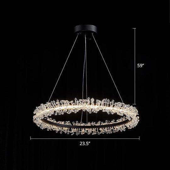 Modern Circle Chandelier With Led Suspension Light For Dining Room - Elegant Minimalistic Design