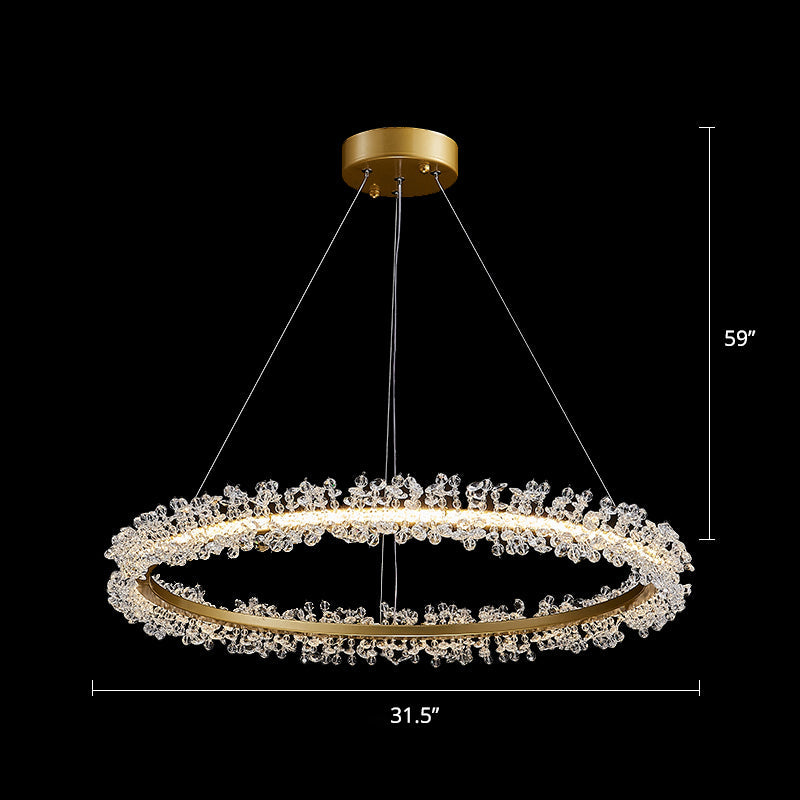 Modern Circle Chandelier With Led Suspension Light For Dining Room - Elegant Minimalistic Design