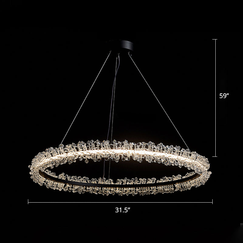 Modern Circle Chandelier With Led Suspension Light For Dining Room - Elegant Minimalistic Design