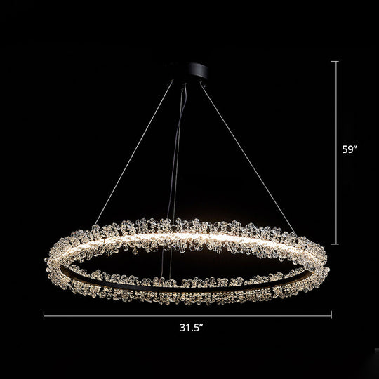 Modern Circle Chandelier With Led Suspension Light For Dining Room - Elegant Minimalistic Design