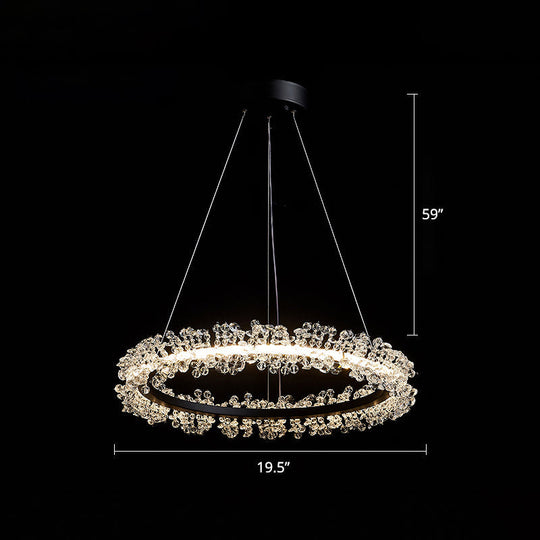 Modern Circle Chandelier With Led Suspension Light For Dining Room - Elegant Minimalistic Design