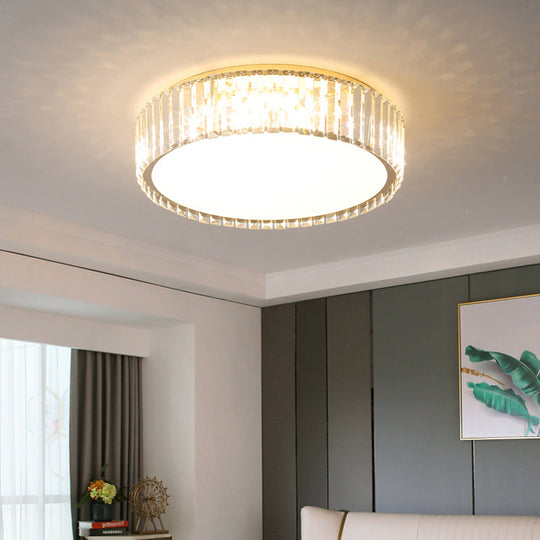 Geometric Crystal LED Flushmount Ceiling Light with Simple Champagne Style